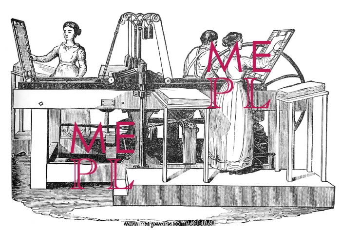 : Women Operating Printing Press, 1901 : Women Operating Printing Press, 1901