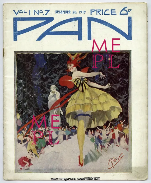 : Women outside dancing around statue of God Pan : Women outside dancing around statue of God Pan