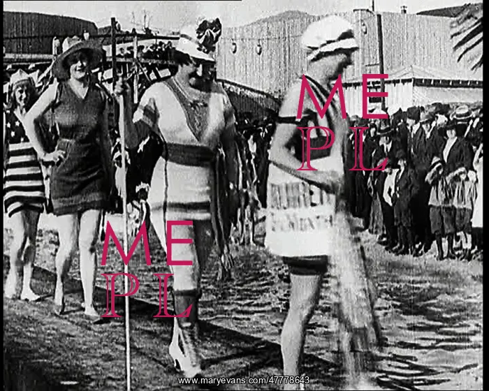 : Women Parading Along A Pier In Bathing Suits : Women Parading Along A Pier In Bathing Suits