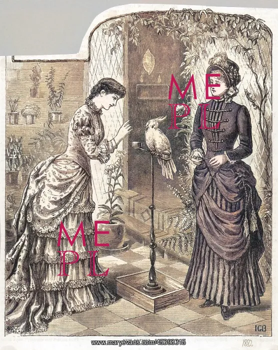 : Two women and a pet parrot : Two women and a pet parrot