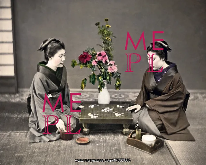 : Two women playing board game, Japan : Two women playing board game, Japan