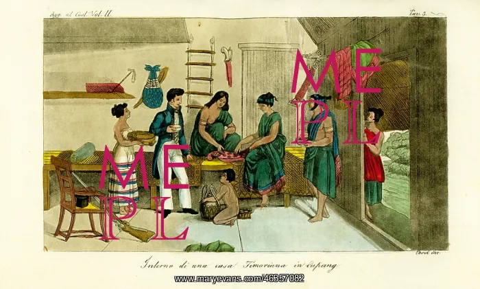 : Women playing congkak in a Timorese house : Women playing congkak in a Timorese house