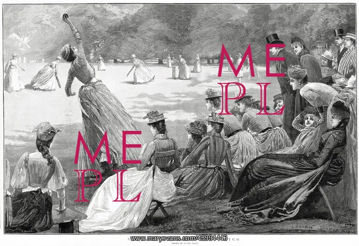 : Women Playing Cricket 1889 : Women Playing Cricket 1889