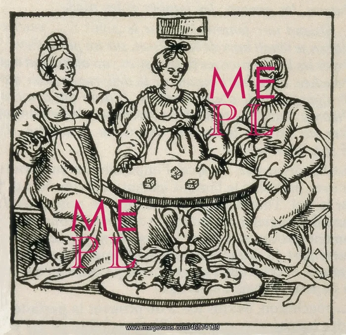 : Women playing dice in order to know when they : Women playing dice in order to know when they