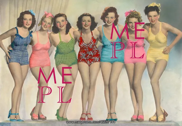 : Women posing in bathing suits : Women posing in bathing suits