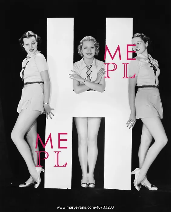 : Women posing with huge letter H