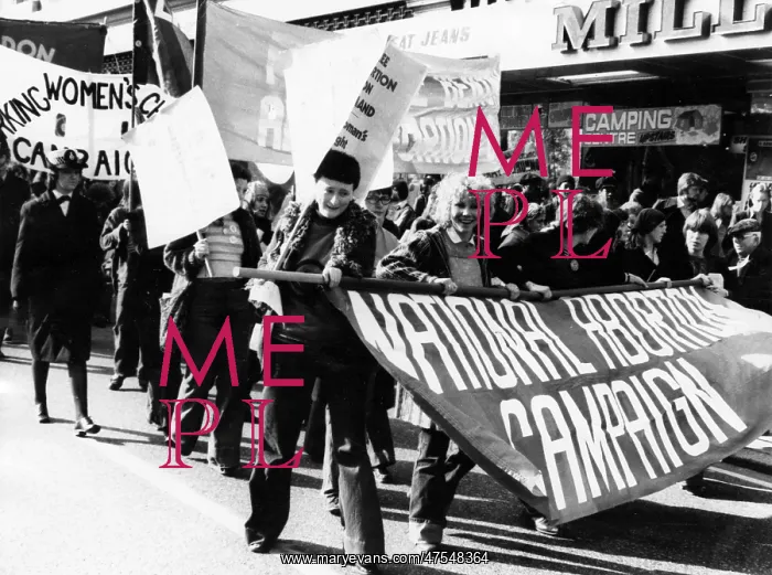 : Women at pro-abortion demonstration : Women at pro-abortion demonstration