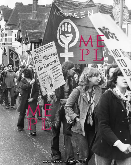 : Women at pro-abortion demonstration : Women at pro-abortion demonstration
