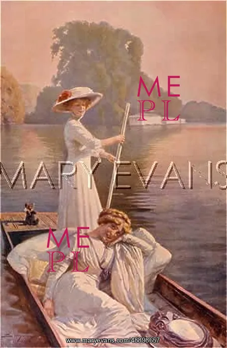: Two women punting : Two women punting