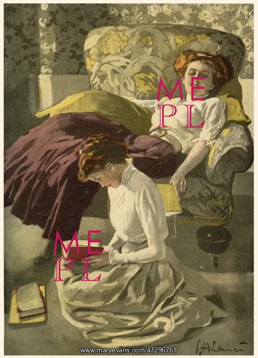 : Two women reading books : Two women reading books