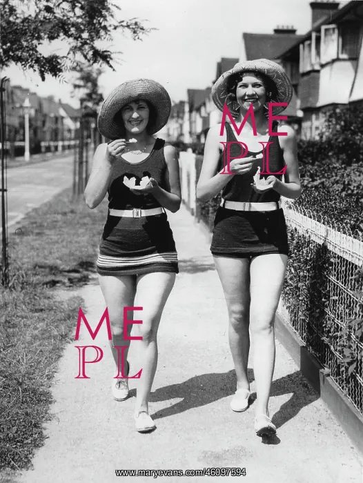 : Two women in summer clothes and with : Two women in summer clothes and with