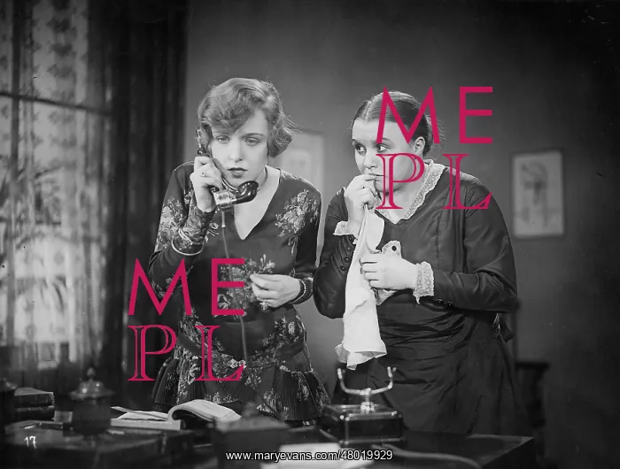 : Two women with telephone : Two women with telephone