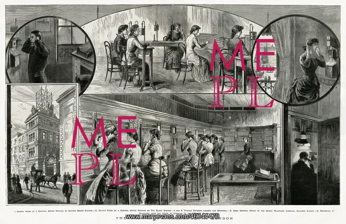 : Women telephone operators 1883 : Women telephone operators 1883