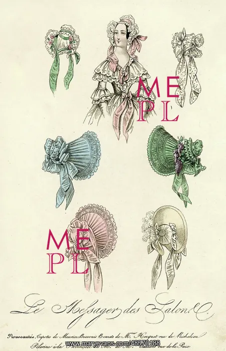  : Women's bonnets 1838