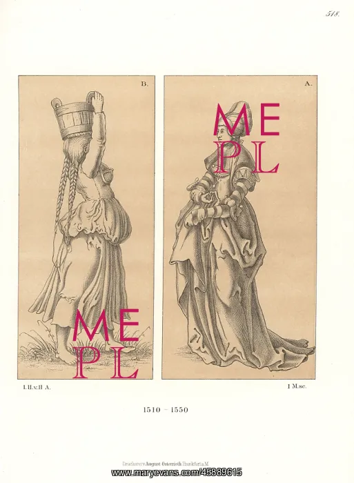 : Women's costumes of the first half of the 16th century : Women's costumes of the first half of the 16th century