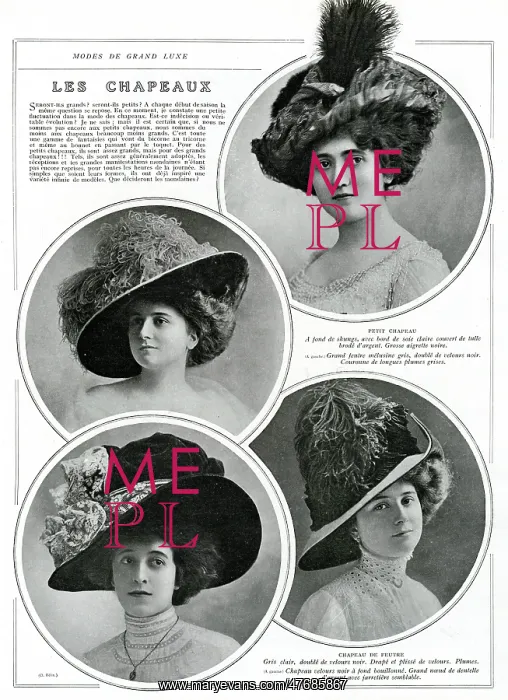 : Women's hats 1909 : Women's hats 1909