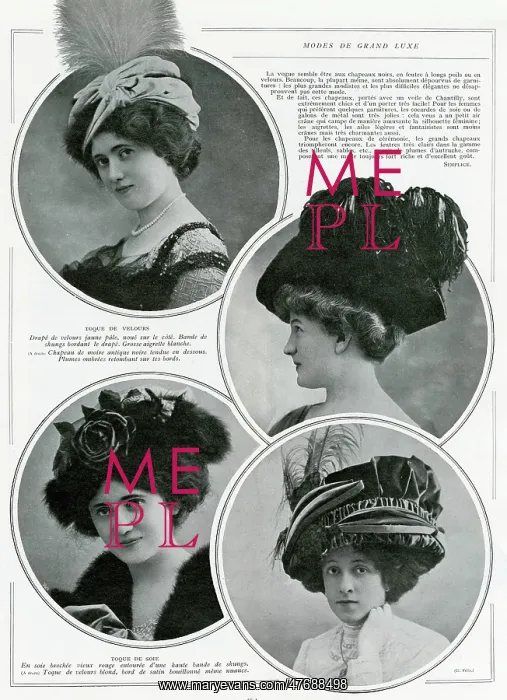 : Women's hats 1909 : Women's hats 1909