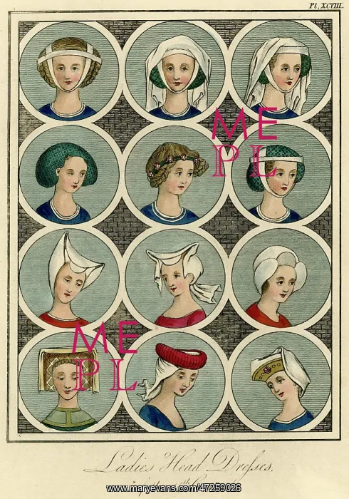: Women's headdresses 14th century : Women's headdresses 14th century