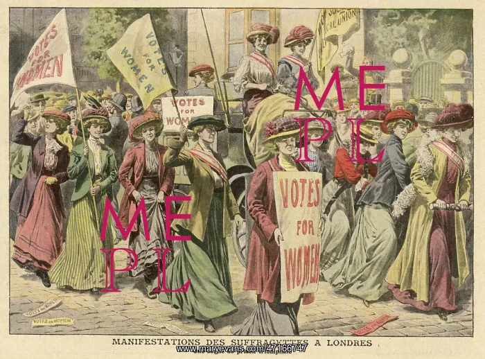 : Women's rights: suffragettes street scene : Women's rights: suffragettes street scene
