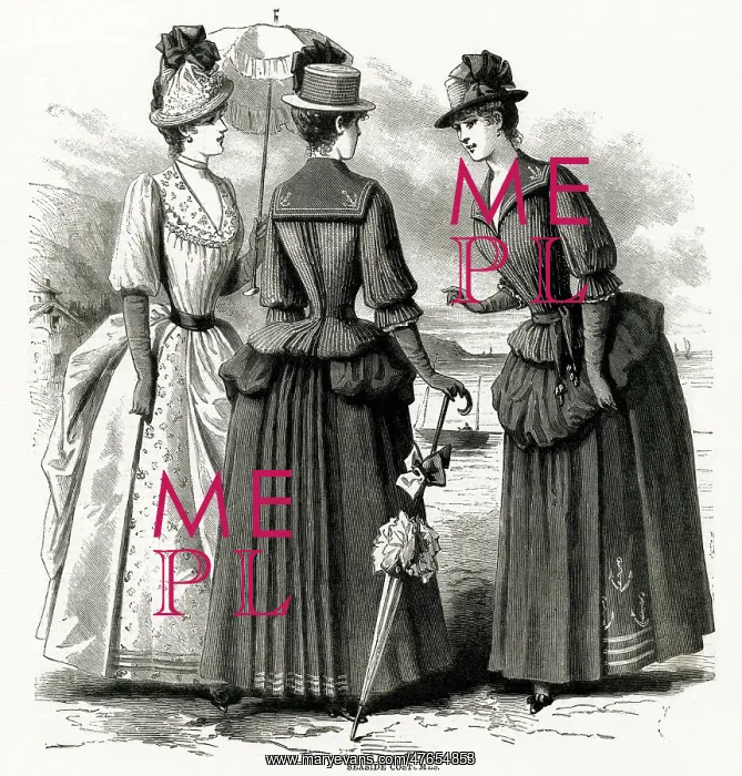 : Women's seaside clothing 1886 : Women's seaside clothing 1886
