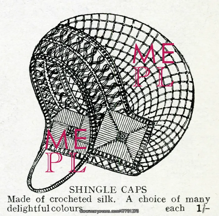 : Women's shingle cap 1929 : Women's shingle cap 1929