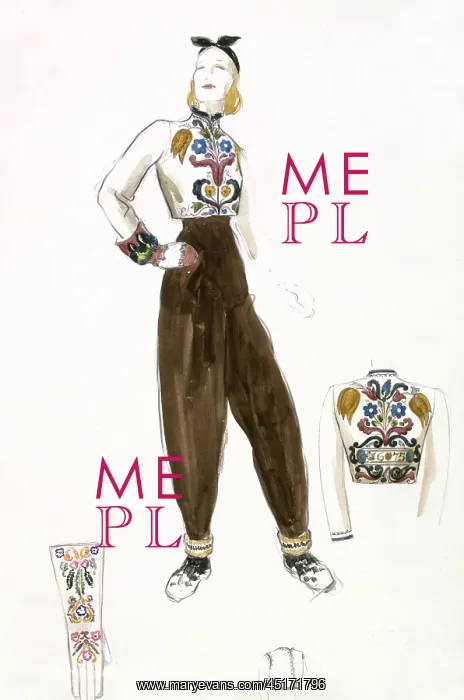 : Women's Ski Outfit 1930s : Women's Ski Outfit 1930s