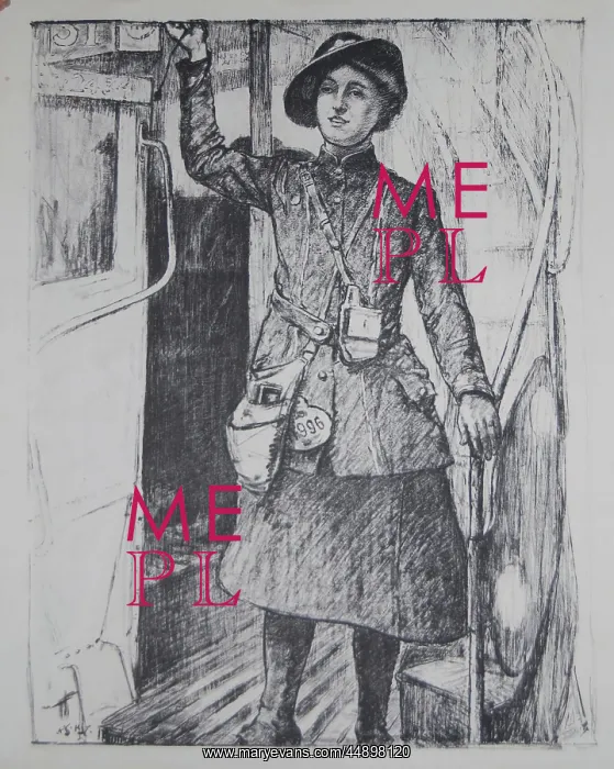 : Women's War Work WW1 Bus Conductress : Women's War Work WW1 Bus Conductress
