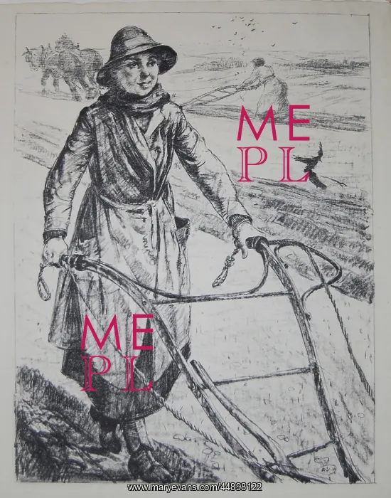 : Women's War Work WW1 Ploughing : Women's War Work WW1 Ploughing