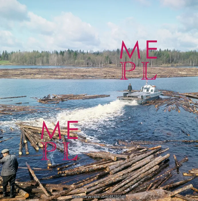: Wood rafting along river Kem, 1973 : Wood rafting along river Kem, 1973