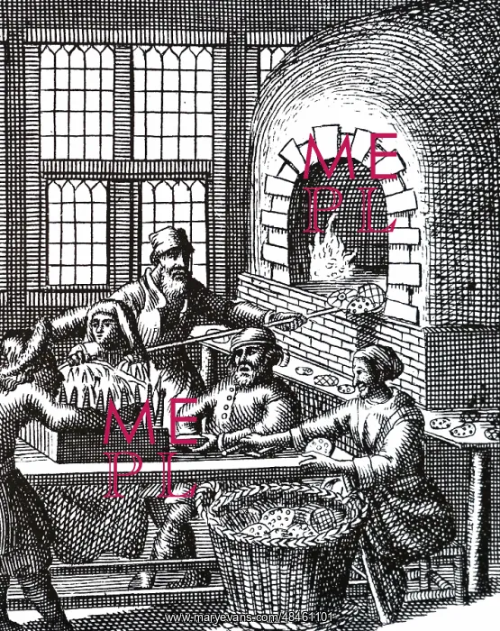  : A woodcut engraving depicting a baker