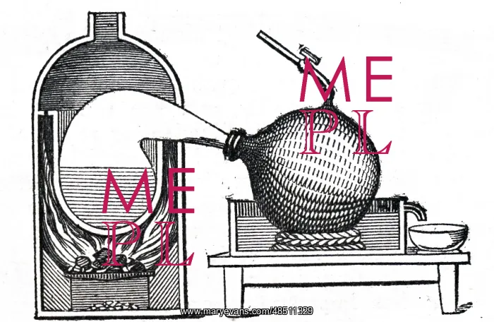 : A woodcut engraving depicting a method of producing : A woodcut engraving depicting a method of producing