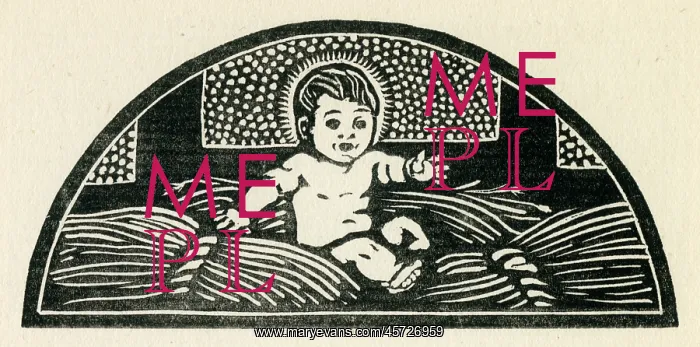 : Woodcut print in Come Christmas : Woodcut print in Come Christmas