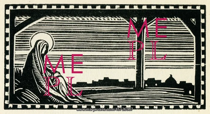 : Woodcut print in Come Christmas : Woodcut print in Come Christmas