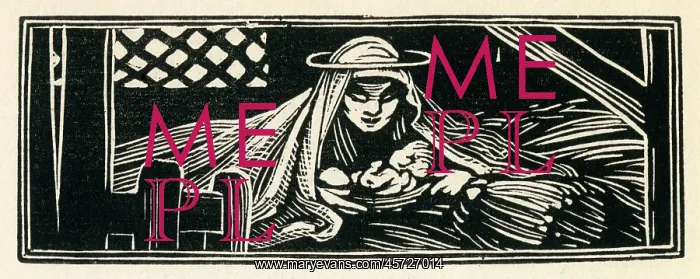 : Woodcut print in Come Christmas : Woodcut print in Come Christmas