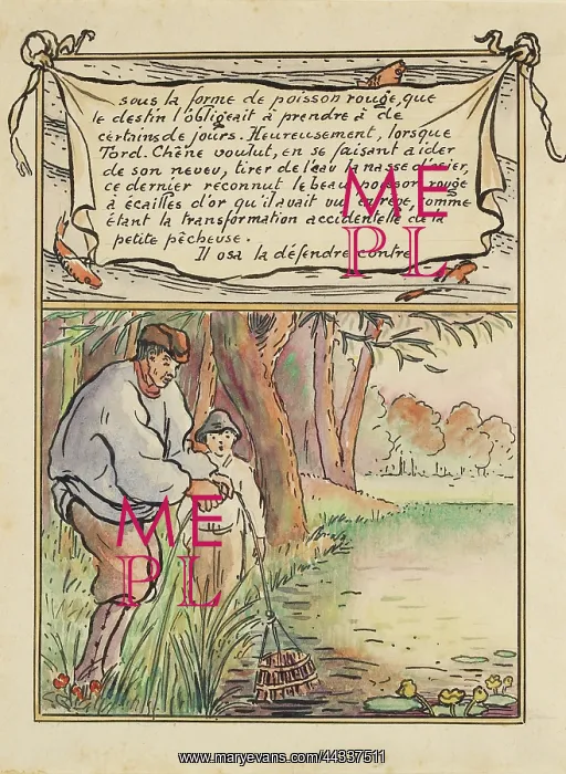 : The woodcutter catches the fish in his trap : The woodcutter catches the fish in his trap