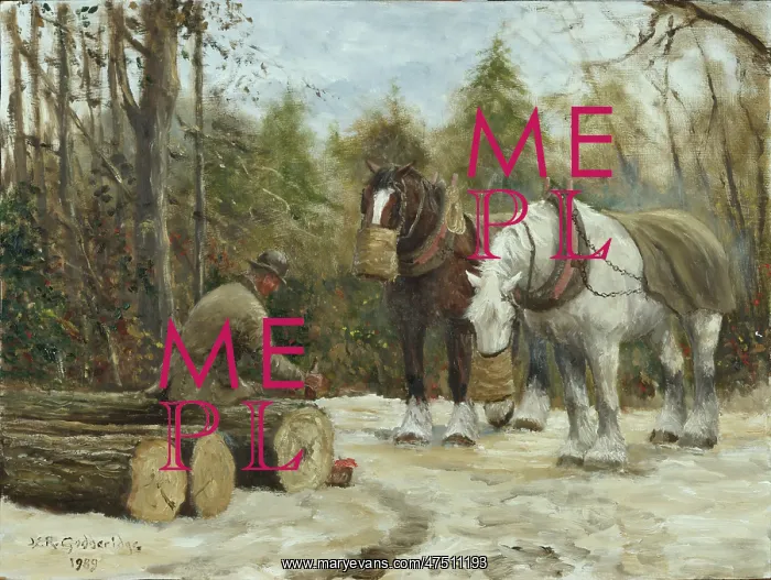 : Woodcutter and Two Horses : Woodcutter and Two Horses