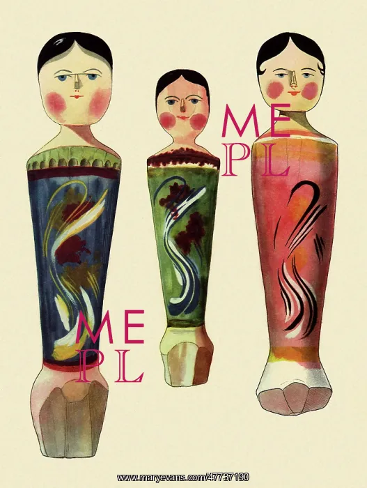 : Three Wooden Baby Dolls : Three Wooden Baby Dolls