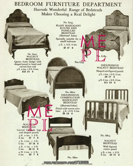 : Wooden bedsteads 1929 : Wooden bedsteads 1929