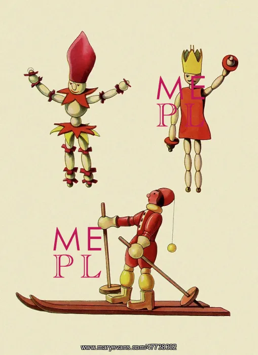 : Wooden Doll on Skis : Wooden Doll on Skis