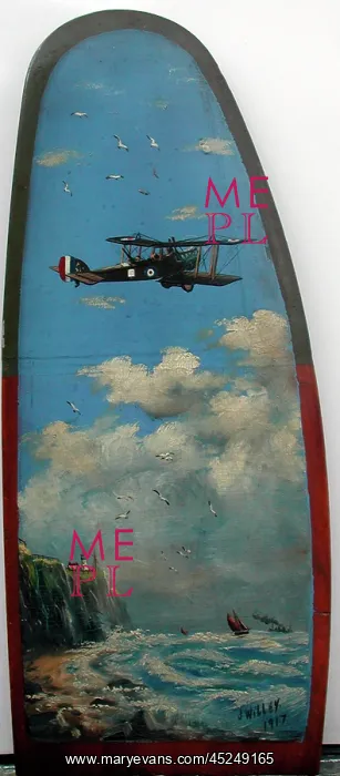 : Wooden Propeller painted with either an RE8 or a BE2E : Wooden Propeller painted with either an RE8 or a BE2E