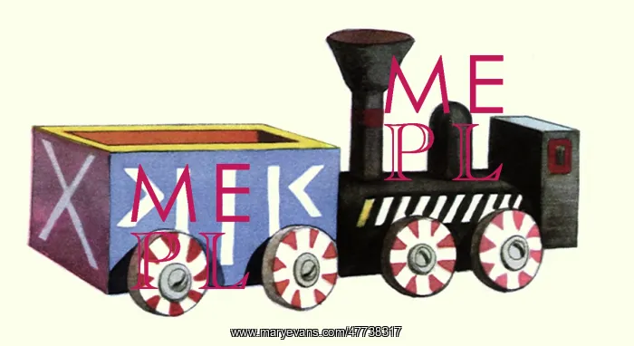 : Wooden Train with Car : Wooden Train with Car