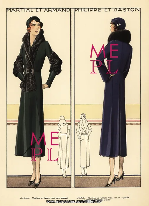 : Wool coats by Martial et Armand and Philippe et Gaston, 1931 : Wool coats by Martial et Armand and Philippe et Gaston, 1931