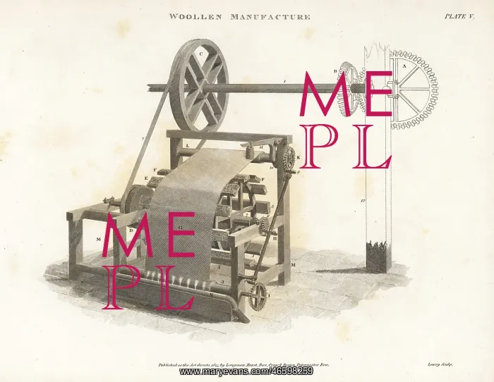 : Wool manufacturing machine from the 18th century : Wool manufacturing machine from the 18th century