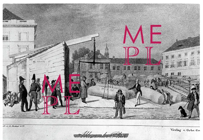 : Wool market on Alexanderplatz around 1830 : Wool market on Alexanderplatz around 1830