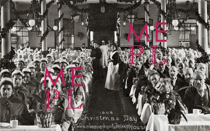 : Woolwich Workhouse Dining Hall Christmas Day : Woolwich Workhouse Dining Hall Christmas Day