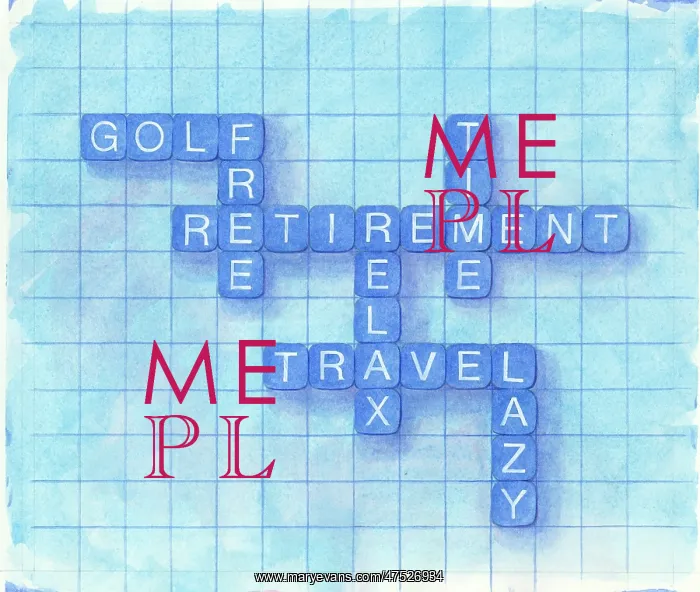 : Word game with letters spelling RETIREMENT etc : Word game with letters spelling RETIREMENT etc
