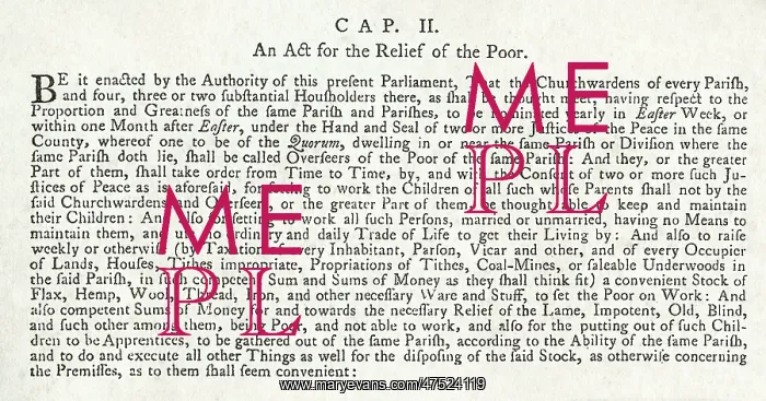 : Wording of the 1601 Poor Relief Act : Wording of the 1601 Poor Relief Act