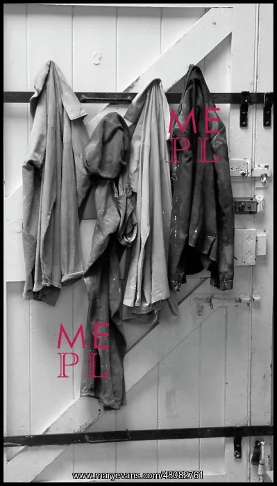: Work clothes in Barbara Hepworth's studio St Ives, Cornwall : Work clothes in Barbara Hepworth's studio St Ives, Cornwall