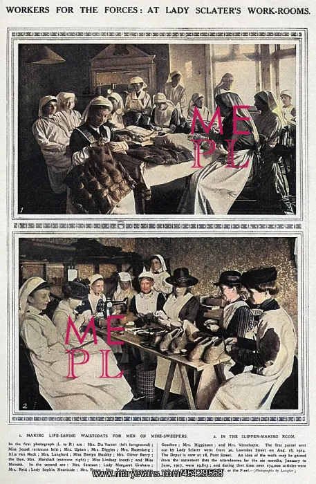 : Work rooms of Lady Sclater, WW1 : Work rooms of Lady Sclater, WW1
