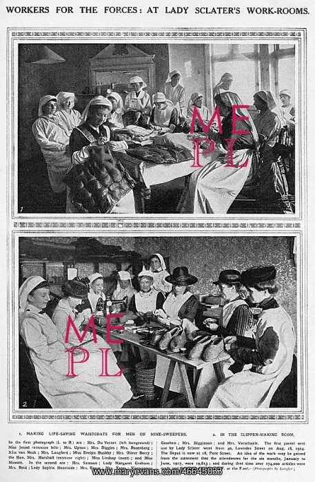 : Work rooms of Lady Sclater, WW1 : Work rooms of Lady Sclater, WW1